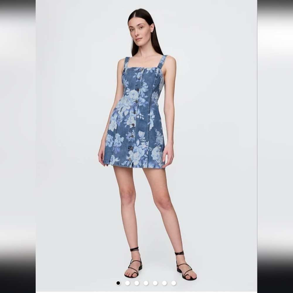 GAP Floral Mini Blue Dress